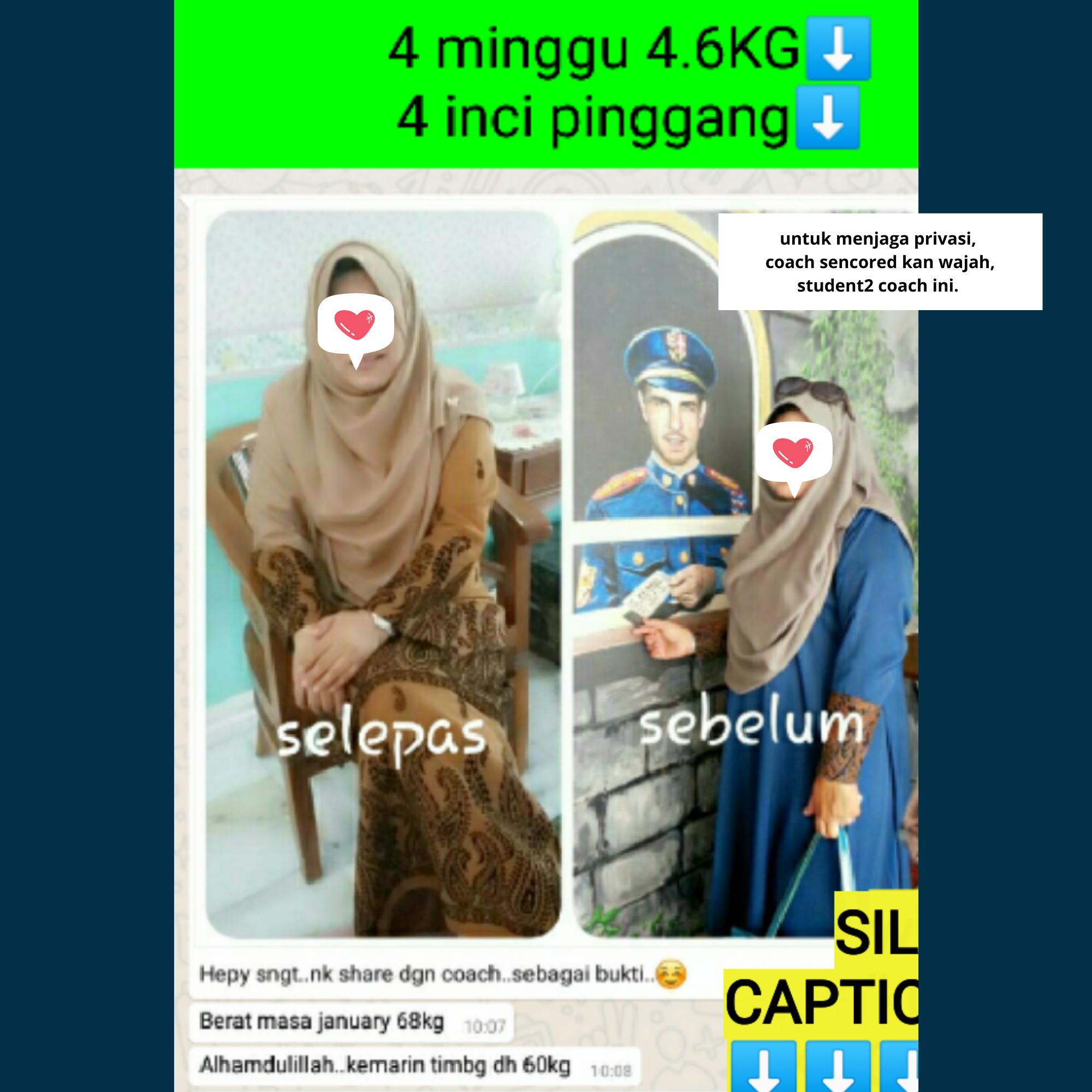 Before after pelajar SempoiDiet