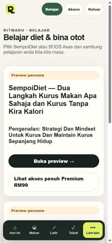 Paparan Course Library Ritmaku
