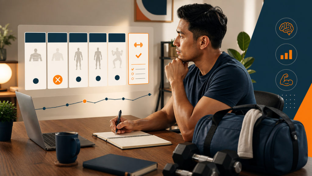 Seorang natural lifter menyemak jadual selepas satu sesi latihan terlepas.